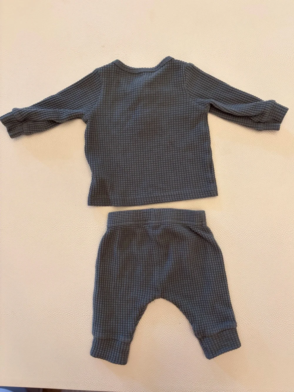 Carter's Green/Grey Waffle-Knit Baby Two-Piece Set, 3mo
